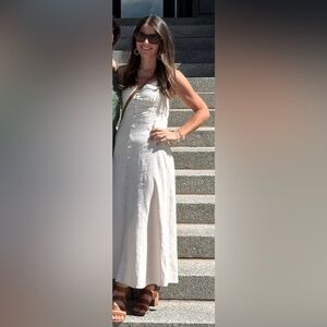 Monteau Linen Blend Button Down Maxi Dress Size XS